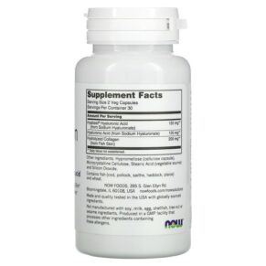 Thực phẩm bổ sung NOW Foods Solutions Hydration Rescue with Hyabest Hyaluronic Acid 60 Veg Capsules 733739033888
