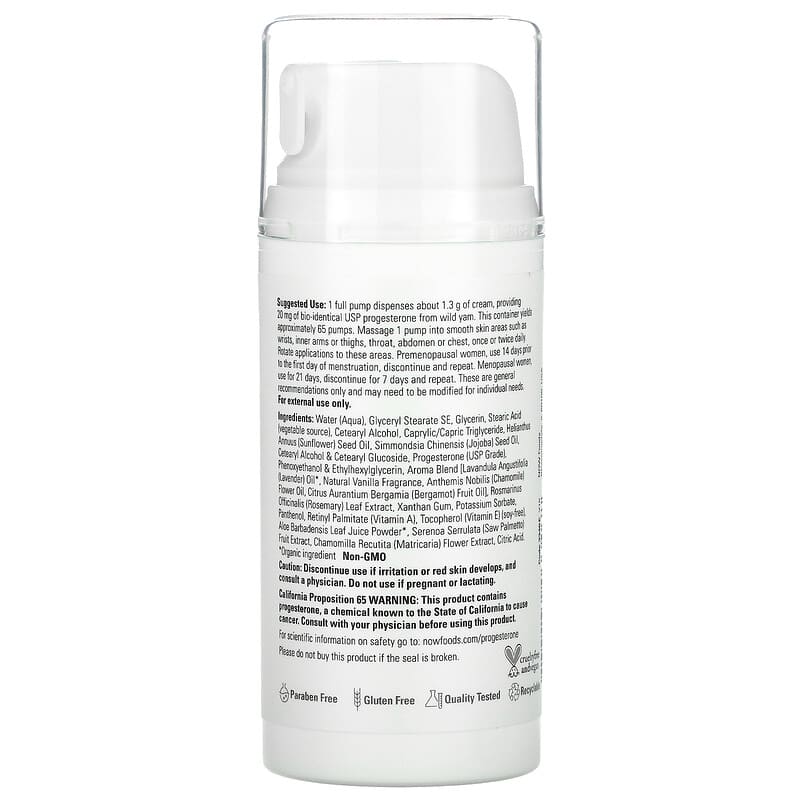 NOW Foods Solutions Progesterone from Wild Yam Balancing Skin Cream Calming Lavender 3 oz (85 g) 2 Thực phẩm bổ sung NOW Foods Solutions Progesterone from Wild Yam Balancing Skin Cream Calming Lavender 3 oz (85 g) 733739033468
