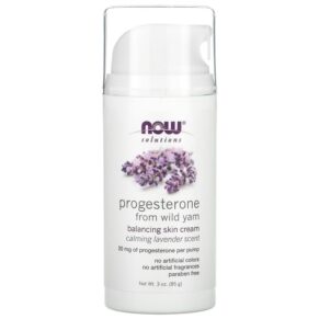 Thực phẩm chức năng NOW Foods Solutions Progesterone from Wild Yam Balancing Skin Cream Calming Lavender 3 oz (85 g) 733739033468