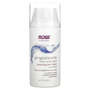 Thực phẩm chức năng NOW Foods Solutions Progesterone from Wild Yam Balancing Skin Cream Unscented 20 mg 3 oz (85 g) 733739033383