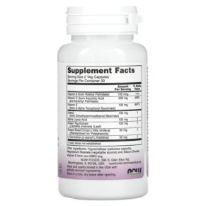 Thực phẩm bổ sung NOW Foods Solutions Wrinkle Rescue 60 Veg Capsules 733739033673