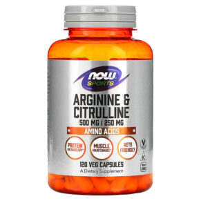 Thực phẩm chức năng NOW Foods Sports Arginine & Citrulline 120 Veg Capsules 733739000378