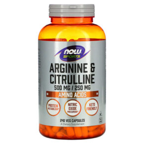 Thực phẩm chức năng NOW Foods Sports Arginine & Citrulline 240 Veg Capsules 733739000385