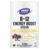 Thực phẩm chức năng NOW Foods Sports B-12 Energy Boost Sticks Tart Berry 10.000 mcg 12 Sticks 2.1 oz (60 g) 733739005038