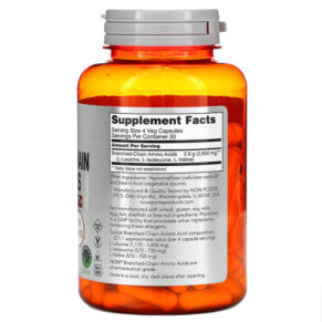 Thực phẩm bổ sung NOW Foods Sports Branched-Chain Amino Acids 120 Veg Capsules 733739000538