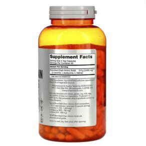 Thực phẩm bổ sung NOW Foods Sports Branched-Chain Amino Acids 240 Capsules 733739000545