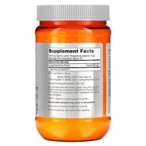 Thực phẩm bổ sung NOW Foods Sports L-Arginine Powder 1 lb (454 g) 733739002105