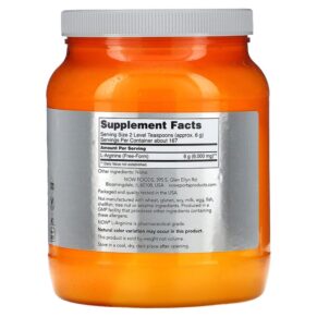 Thực phẩm bổ sung NOW Foods Sports L-Arginine Powder 2.2 lbs (1 kg) 733739002112