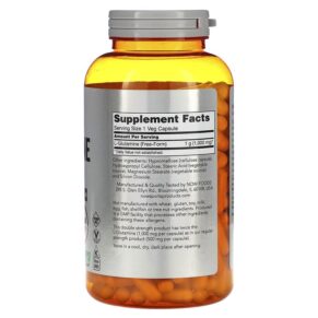 Thực phẩm bổ sung NOW Foods Sports L-Glutamine 1.000 mg 240 Veg Capsules 733739000910