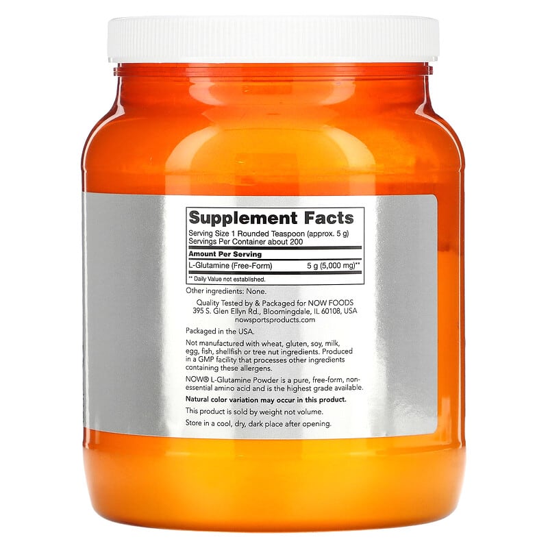 NOW Foods Sports L-Glutamine Powder 2.2 lbs (1 kg) 2 Thực phẩm bổ sung NOW Foods Sports L-Glutamine Powder 2.2 lbs (1 kg) 733739002228