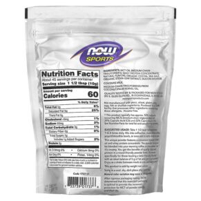 Thực phẩm bổ sung NOW Foods Sports MCT Powder with Whey Protein Chocolate Mocha 1 lb (454 g) 733739017376