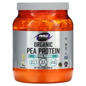 Thực phẩm chức năng NOW Foods Sports Organic Pea Protein Creamy Vanilla 1.5 lbs (680 g) 733739022219