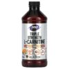 Thực phẩm chức năng NOW Foods Sports Triple Strength L-Carnitine Liquid Citrus 3.000 mg 16 fl oz (473 ml) 733739000644