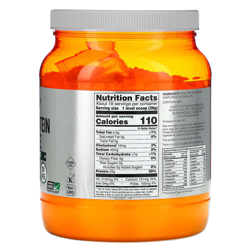 NOW Foods Sports Whey Protein Isolate Unflavored 1.2 lbs (544 g) 2 Thực phẩm bổ sung NOW Foods Sports Whey Protein Isolate Unflavored 1.2 lbs (544 g) 733739021724