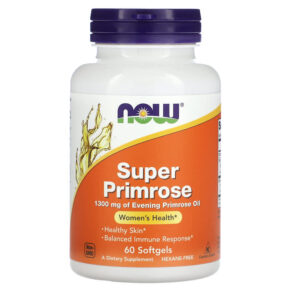Thực phẩm chức năng NOW Foods Super Primrose 1300 mg 60 Softgels 733739017550