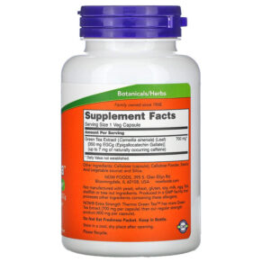 Thực phẩm bổ sung NOW Foods Thermo Green Tea Extra Strength 90 Veg Capsules 733739020758