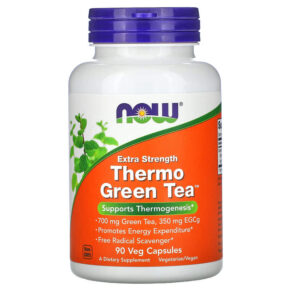 Thực phẩm chức năng NOW Foods Thermo Green Tea Extra Strength 90 Veg Capsules 733739020758