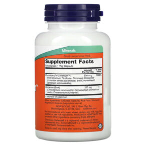 Thực phẩm bổ sung NOW Foods Tri-Chromium 500 mcg 180 Veg Capsules 733739014269