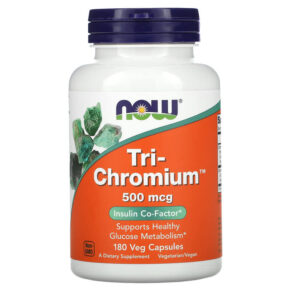 Thực phẩm chức năng NOW Foods Tri-Chromium 500 mcg 180 Veg Capsules 733739014269