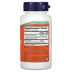 Thực phẩm bổ sung NOW Foods Tri-Chromium 500 mcg 90 Veg Capsules 733739014283