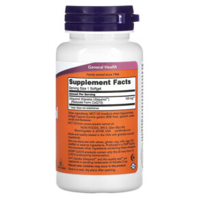 Thực phẩm bổ sung NOW Foods Ubiquinol 100 mg 60 Softgels 733739031426