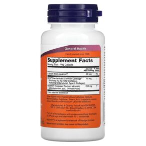 Thực phẩm bổ sung NOW Foods UC-II Joint Health with Undenatured Type II Collagen 120 Veg Capsules 733739031365