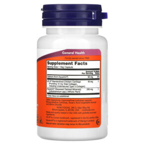 Thực phẩm bổ sung NOW Foods UC-II Joint Health with Undenatured Type II Collagen 60 Veg Capsules 733739031341