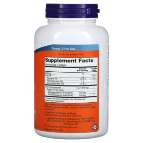 Thực phẩm bổ sung NOW Foods Ultra Omega-3 500 EPA / 250 DHA 180 Enteric Coated Softgels 733739016621