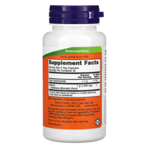 Thực phẩm bổ sung NOW Foods Valerian Root 500 mg 100 Veg Capsules 733739047700