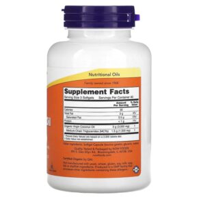 Thực phẩm bổ sung NOW Foods Virgin Coconut Oil 1.000 mg 120 Softgels 733739017185