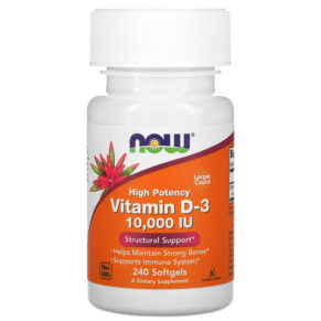 Thực phẩm chức năng NOW Foods Vitamin D-3 250 mcg (10.000 IU) 240 Softgels 733739003850