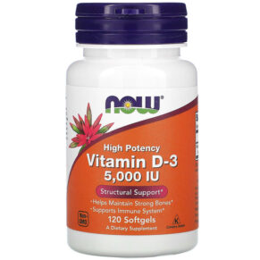 Thực phẩm chức năng NOW Foods Vitamin D-3 5.000 IU 120 Softgels 733739003720