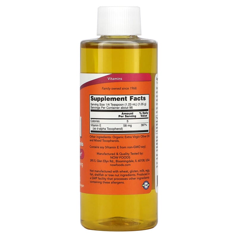 NOW Foods Vitamin E-Oil with Mixed Tocopherols 4 fl oz (118 ml) 2 Thực phẩm bổ sung NOW Foods Vitamin E-Oil with Mixed Tocopherols 4 fl oz (118 ml) 733739009302