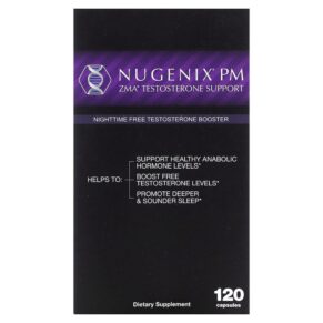 Thực phẩm chức năng Nugenix ZMA Testosterone Support PM Nighttime Free Testosterone Booster 120 Capsules 855710002215
