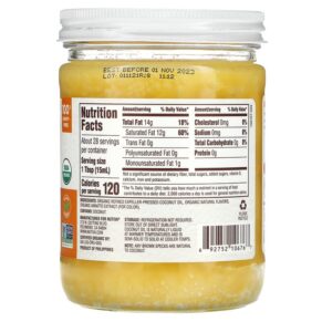Thực phẩm bổ sung Nutiva Organic Coconut Oil Buttery 14 fl oz (414 ml) 692752106767