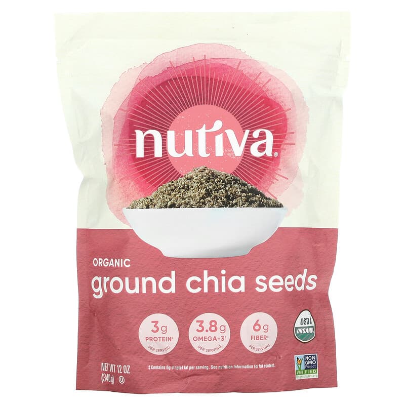 Nutiva Organic Ground Chia Seeds 12 oz (340 g) 8 Thực phẩm chức năng Nutiva Organic Ground Chia Seeds 12 oz (340 g) 692752223297