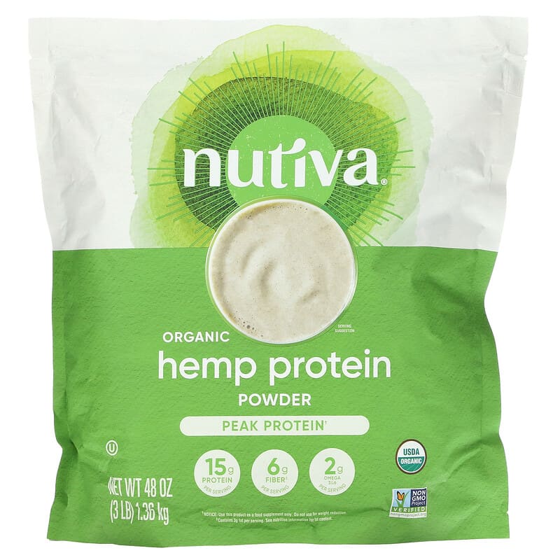 Nutiva Organic Hemp Protein Powder 3 lb (1.36 kg) 8 Thực phẩm chức năng Nutiva Organic Hemp Protein Powder 3 lb (1.36 kg) 692752105555