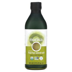 Thực phẩm chức năng Nutiva Organic Hemp Seed Oil Cold Pressed 16 fl oz (473 ml) 692752100093