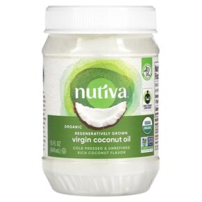 Thực phẩm chức năng Nutiva Organic Regeneratively Grown Virgin Coconut Oil 15 fl oz (444 ml) 692752113857