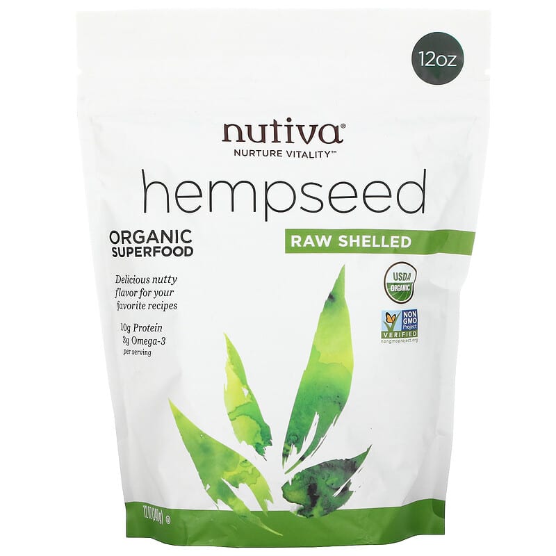 Nutiva Organic Superfood Raw Shelled Hempseed 12 oz (340 g) 8 Thực phẩm chức năng Nutiva Organic Superfood Raw Shelled Hempseed 12 oz (340 g) 692752000317