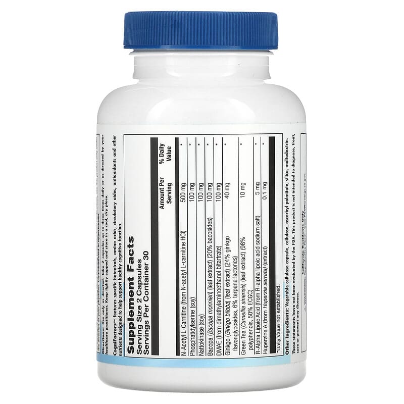 Nutra BioGenesis CogniFactors 60 Vegetarian Capsules 2 Thực phẩm bổ sung Nutra BioGenesis CogniFactors 60 Vegetarian Capsules 812806102716