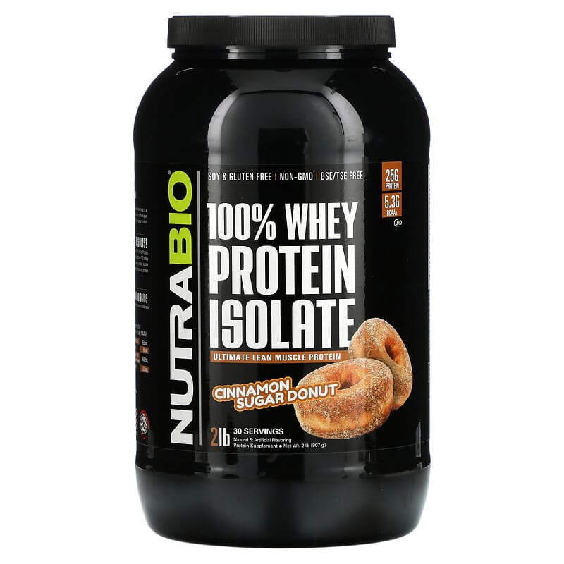 Nutrabio Labs 100% Whey Protein Isolate Cinnamon Sugar Donut 2 lb (907 g) 8 Thực phẩm chức năng Nutrabio Labs 100% Whey Protein Isolate Cinnamon Sugar Donut 2 lb (907 g) 649908269913