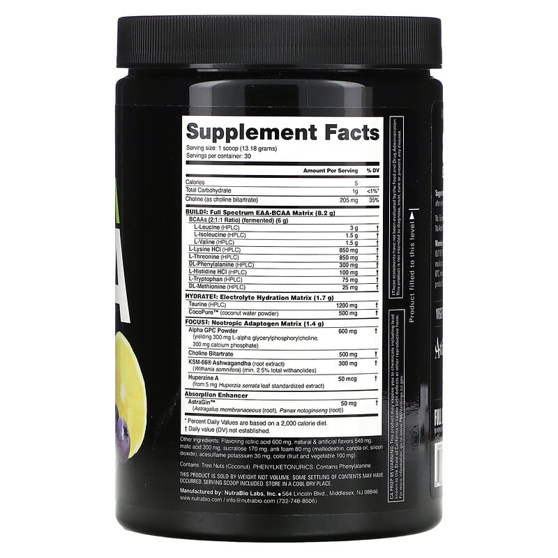 Nutrabio Labs Alpha EAA Blueberry Lemonade 0.87 lb (395 g) 2 Thực phẩm bổ sung Nutrabio Labs Alpha EAA Blueberry Lemonade 0.87 lb (395 g) 649908215903