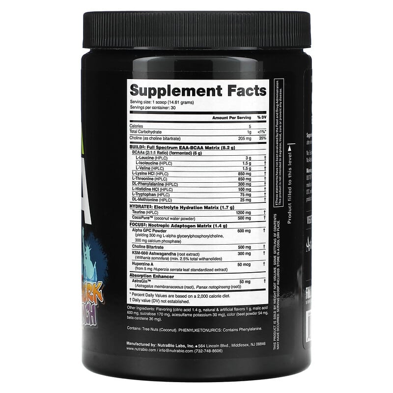 Nutrabio Labs Alpha EAA New York Punch 0.97 lb (438 g) 2 Thực phẩm bổ sung Nutrabio Labs Alpha EAA New York Punch 0.97 lb (438 g) 649908212001