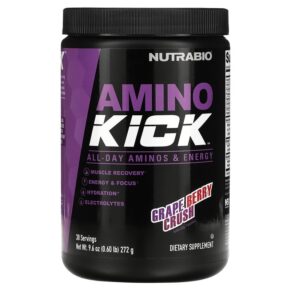 Thực phẩm chức năng Nutrabio Labs Amino Kick Grape Berry Crush 0.6 lb (272 g) 649908217501