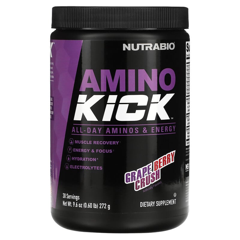 Nutrabio Labs Amino Kick Grape Berry Crush 0.6 lb (272 g) 8 Thực phẩm chức năng Nutrabio Labs Amino Kick Grape Berry Crush 0.6 lb (272 g) 649908217501