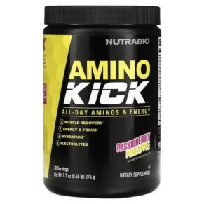 Thực phẩm chức năng Nutrabio Labs Amino Kick Passionfruit Pineapple 0.6 lb (274 g) 649908217808