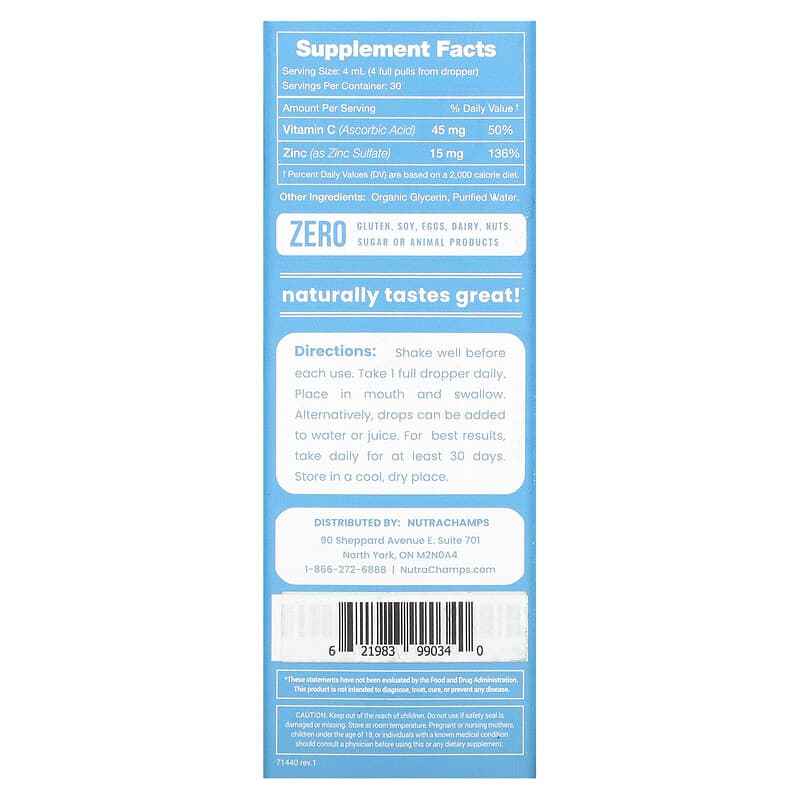 NutraChamps Zinc Liquid Ionic Unflavored 4 fl oz (120 ml) 2 Thực phẩm bổ sung NutraChamps Zinc Liquid Ionic Unflavored 4 fl oz (120 ml) 621983990340