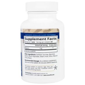 Thực phẩm bổ sung NutraLife Melatonin 1 mg 240 Easy Chew Tablets 686149183165