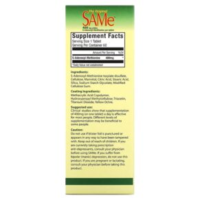 Thực phẩm bổ sung NutraLife SAMe (Disulfate Tosylate) 400 mg 60 Enteric Coated Caplets 686149181314